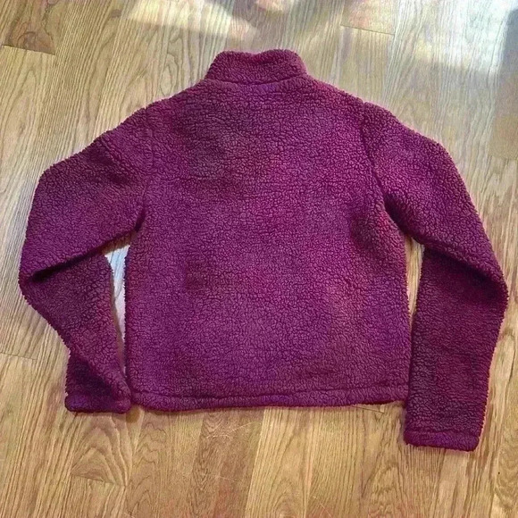 Hollister Size Medium Plum Maroon Burgundy Half-Zip Fleece - Picture 3 of 3